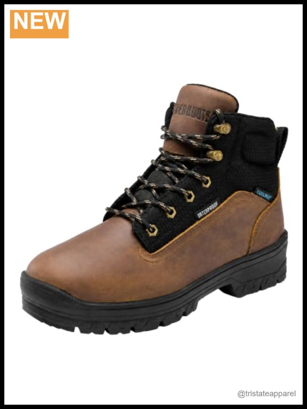 Men's Waterproof Leather Soft Toe Construction Work Boots 6in Ankle